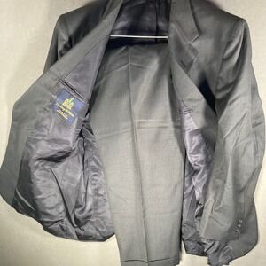 Sterling & Hunt Gray Plaid Wool‎ Two-Piece Suit Set Menswear Office Attire